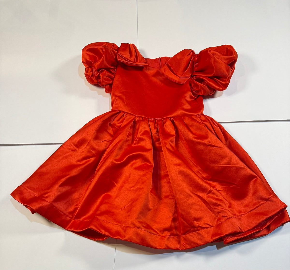 #141 Girls 5 Trish Scully Red Satin Twirl Dress (1 of 2 available)