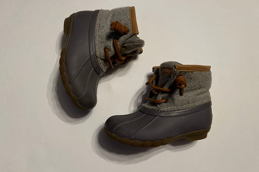 Girls Shoe 8 Gray Sperry Duck Boots