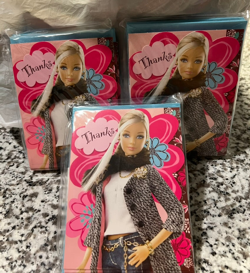 Seller #76 - Vintage Barbie Thank You Cards 3 Pack Bundle Unopened Brand New