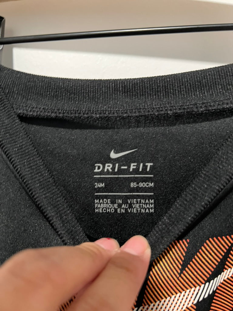 Seller #76 - Nike Dri-Fit Toddler Short Sleeve Wicking - Black w/ Design - 24 Months