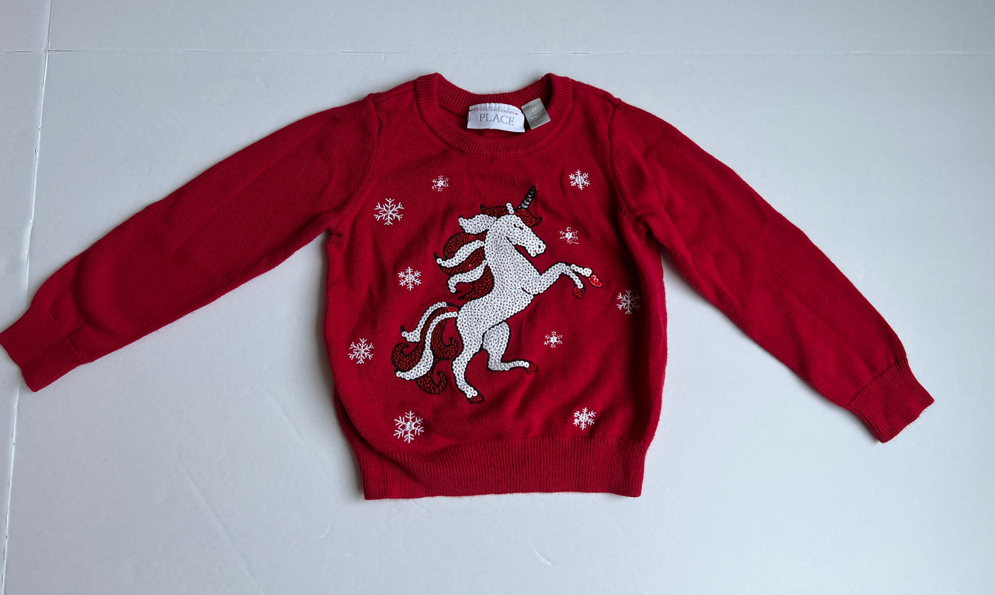 #77B Girls 2T Holiday Bundle Unicorn Sequin Sweater and Holiday Legging