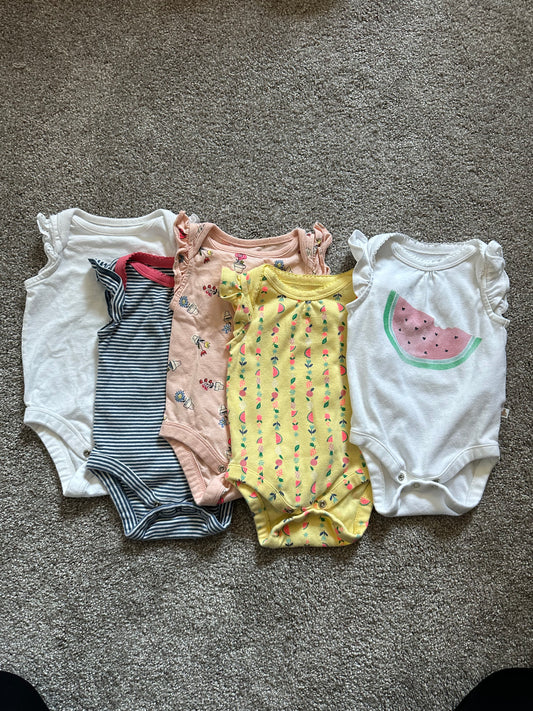 Gap | sleeveless onesie bundle (5) | girl | 0-3 months | PPU Anderson