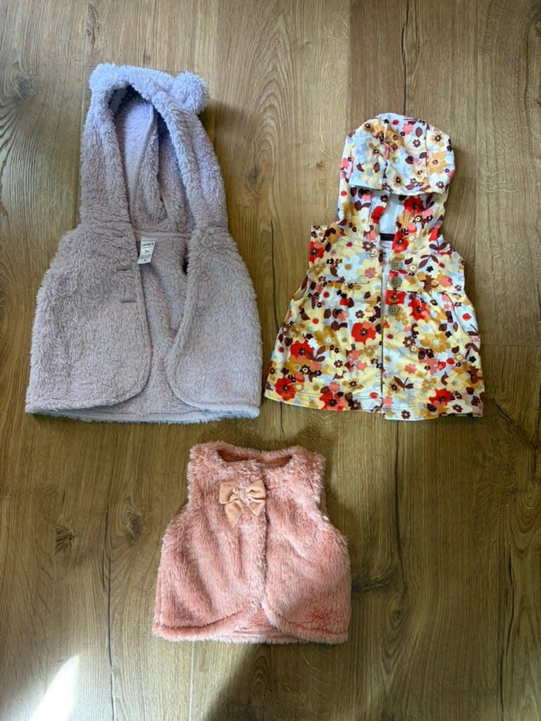 #6 - Carters Girls Vests - 3 months