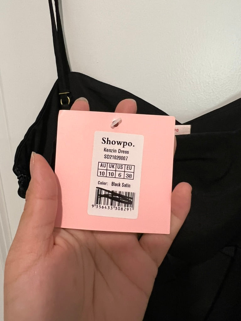 Seller #76 - Showpo Kenzin Dress NWT - Black - US 6 AU/UK 10 EU 38