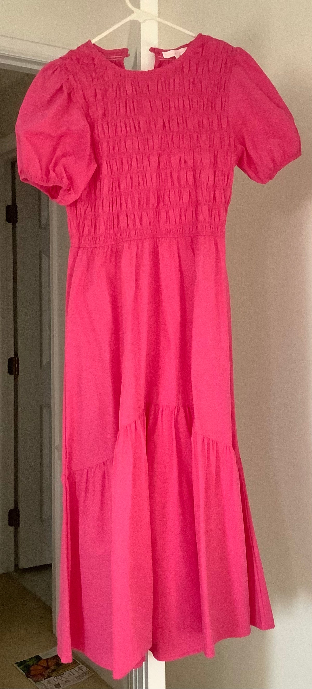 #130 CesFemme Pink Smocked Dress Sz M