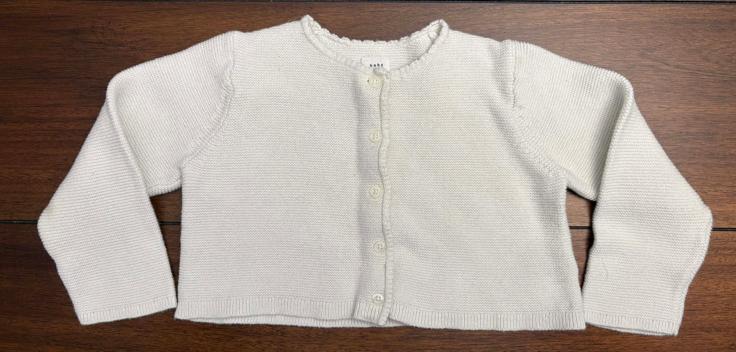 Seller #210 Baby Gap Girls Size 18-24M	Cream Cropped Button Down Cardigan