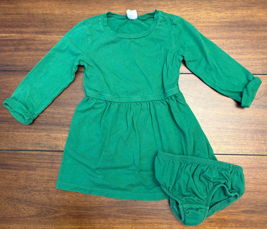 Seller #210 Baby Gap Girls Size 2 Green Long Sleeve Dress with Diaper Cover