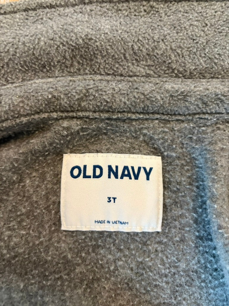 #6 - Old Navy Boys Grey Fleece Shirt/Jacket - 3T