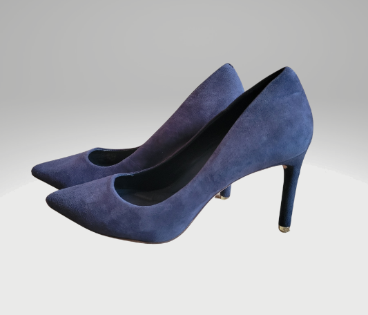 Antonion Melani Women's Size 7 Beautiful Blue Heels with Gold Heel