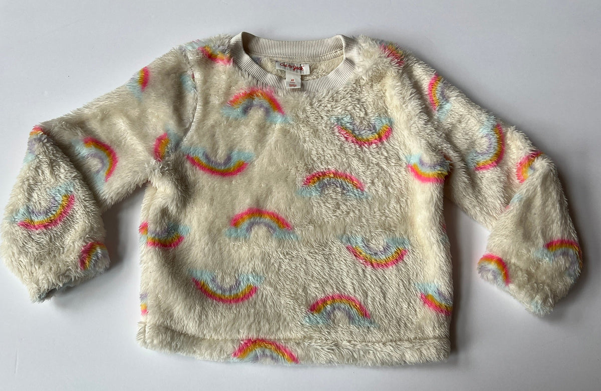 #141 Girls 4t Cat & Jack Seatshirt Bundle - Star and Rainbow Marshmellow Sweater Super Soft