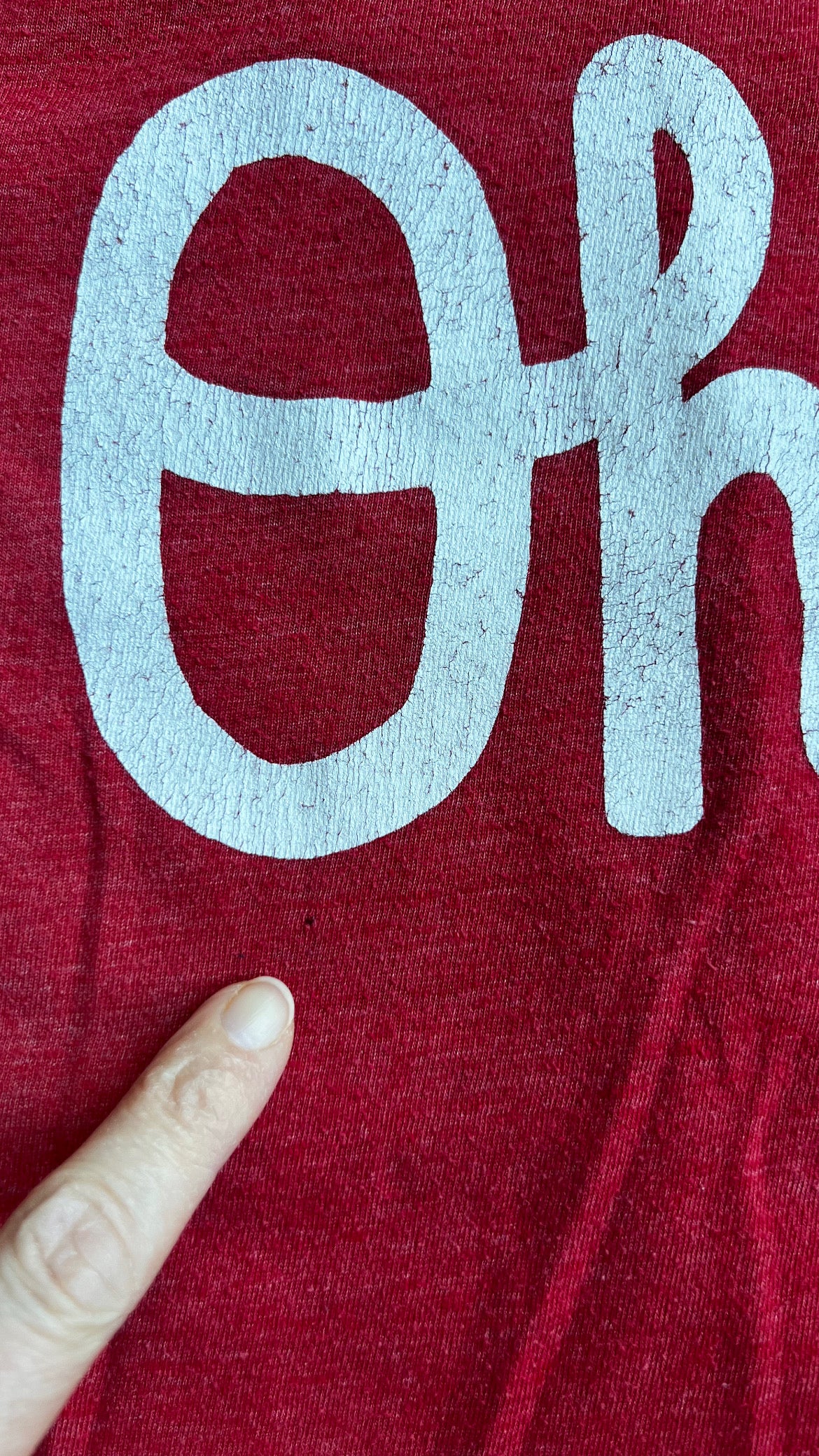 Seller #115 - Homage Kids Size 6 Script Ohio (Ohio State) Red Tee, GUC (Read Description)