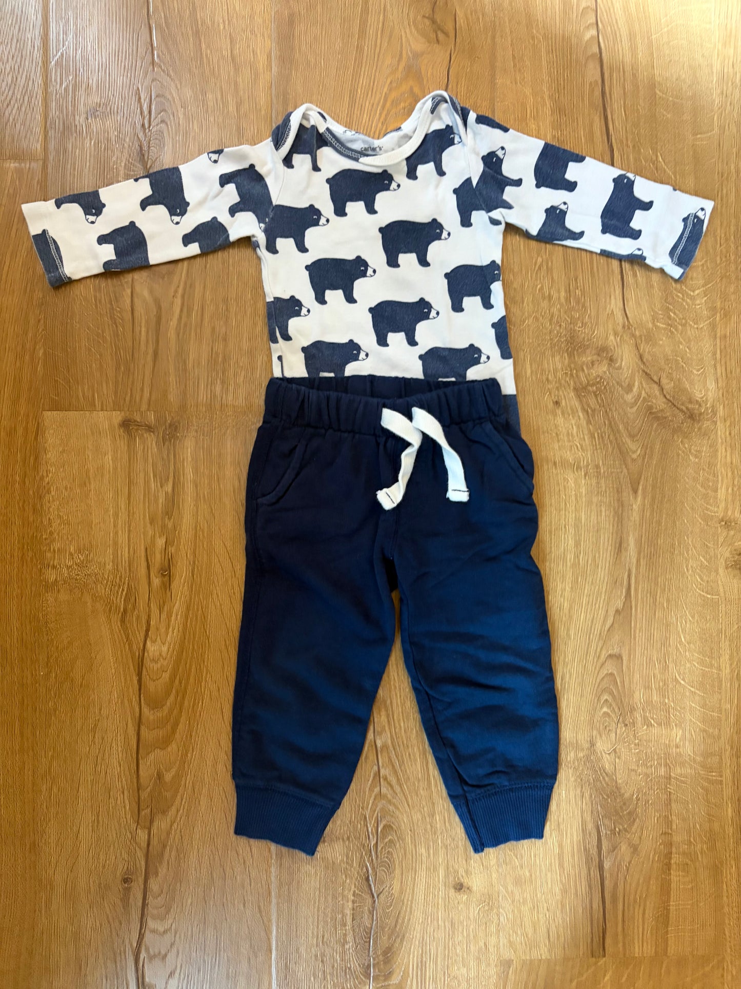 #6 - Carters - Boys Navy and Bears Outfit - 12 months