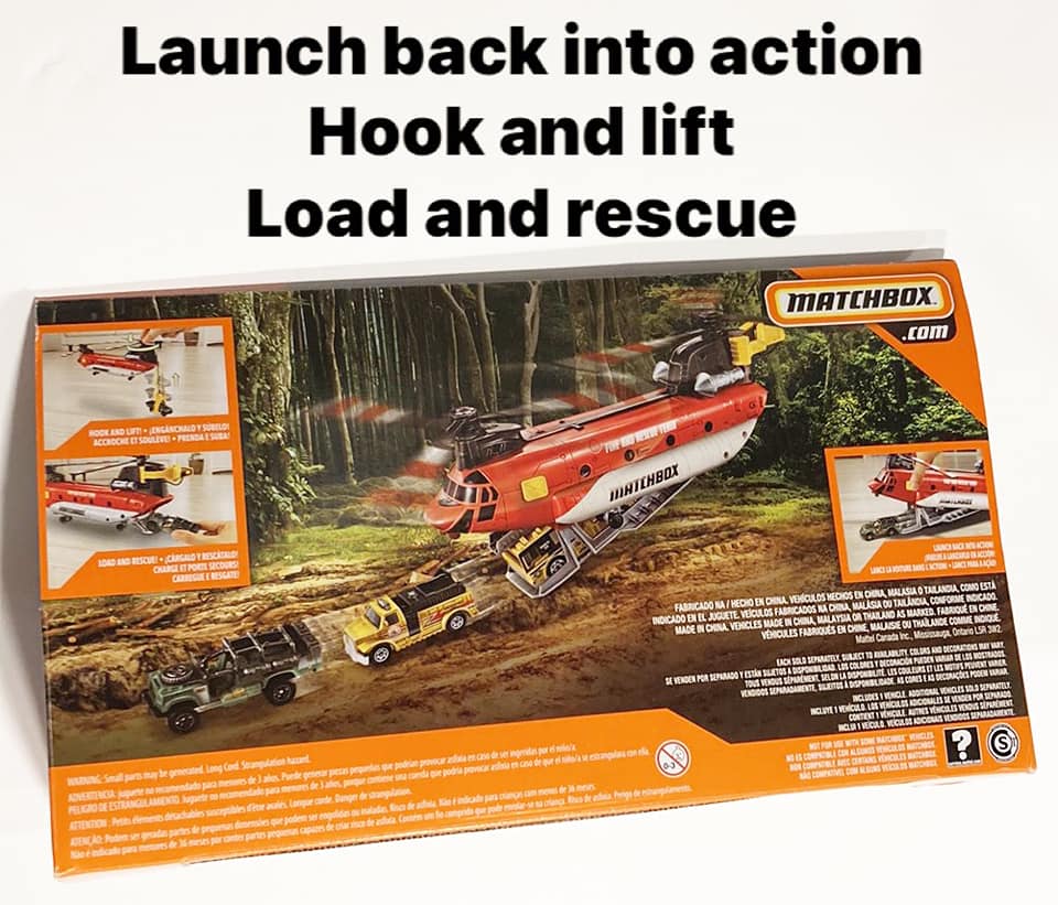 Matchbox Power Launcher Chinook Helicopter-Fire & Rescue-Pickup possible in West Chester, Norwood, Blue Ash, or Reading outside of bi-annual sales event pickup.
