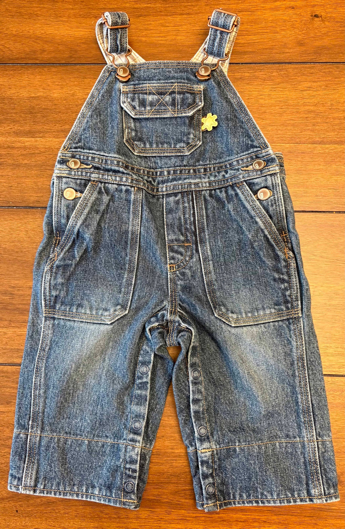 Seller #210 Gymboree Boys Size 3-6M Medium Wash Denim Overalls