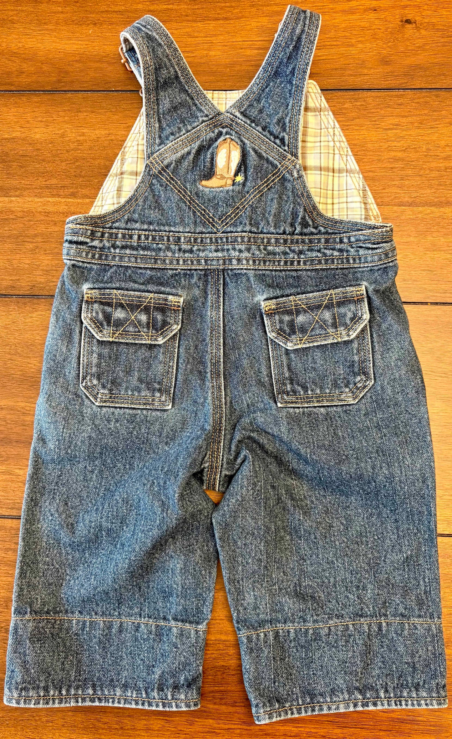Seller #210 Gymboree Boys Size 3-6M Medium Wash Denim Overalls