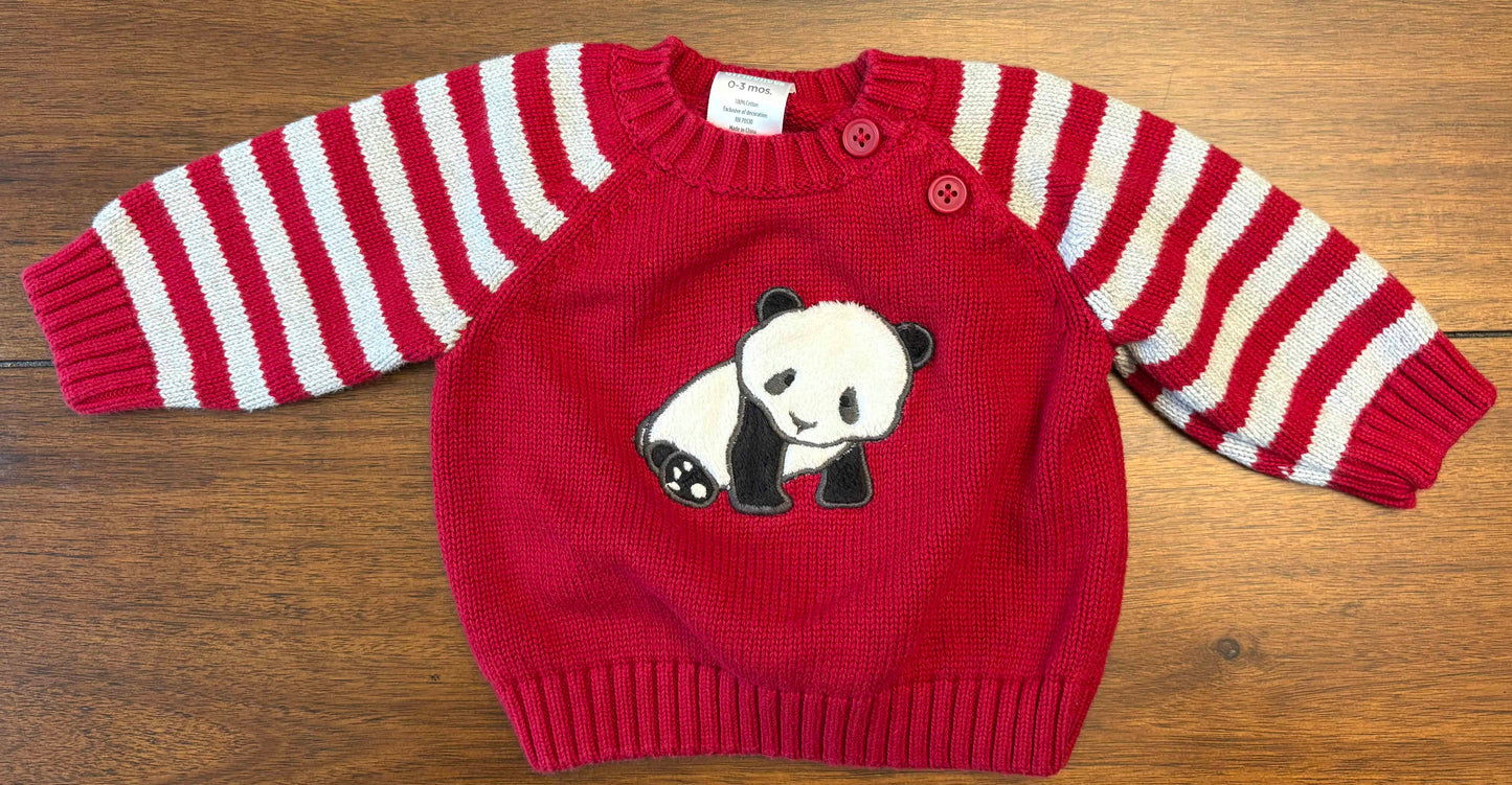 Seller #210 Gymboree Boys Size 0-3M Red Panda Bear Sweater