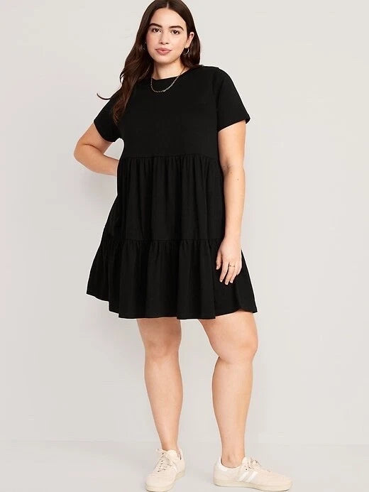 #152 - Old Navy Tiered Dress Short Black XL