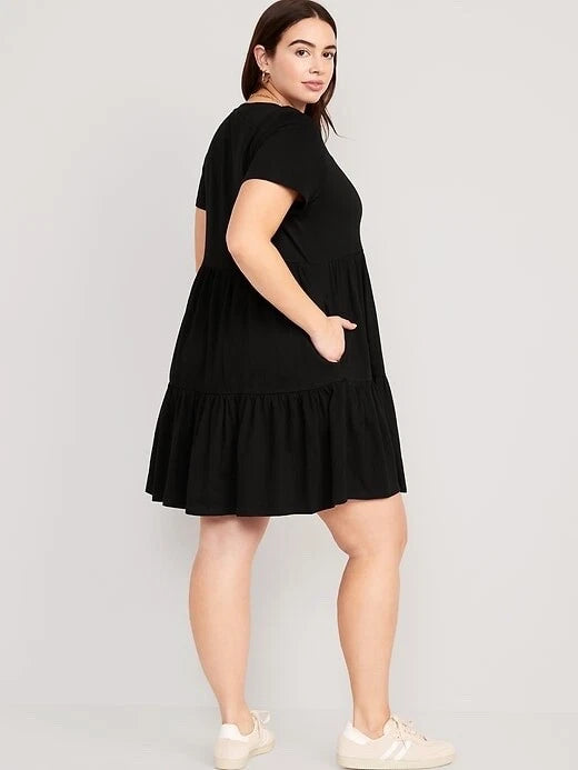 #152 - Old Navy Tiered Dress Short Black XL