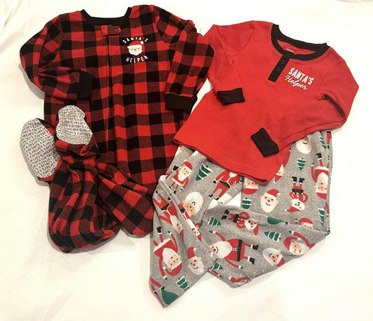 #149 4T Santa Helpers Flannel Pajama Bundle