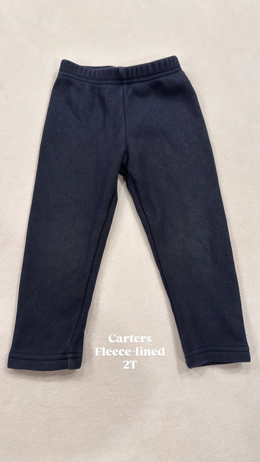 #145 Carters fleece-lined jegging Girls 2T EUC
