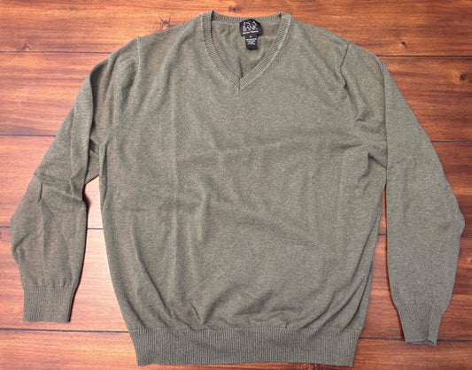 #197 Jos A Bank	Men's	Size XL	Olive Green	Tailored Fit V-Neck Sweater