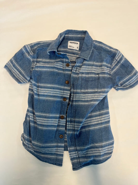 Sonoma 4t short sleeve button up blue