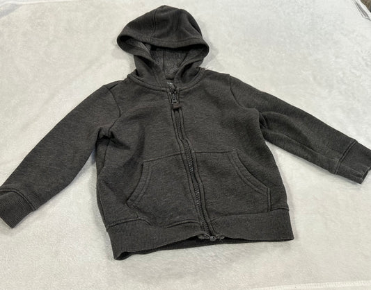 #75B Boys 2T Old Navy gray zip up hooded sweatshirt