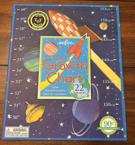 #197 Eeboo Boys Outer Space Growth Chart NIB