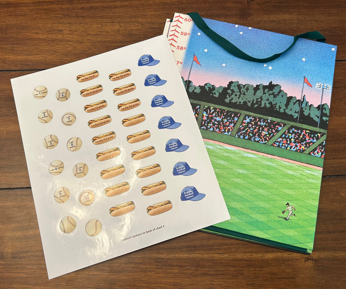 #197 Eeboo Boys Baseball Growth Chart NIB
