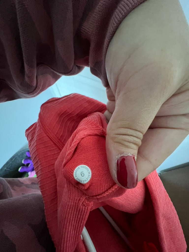 Seller #76 - Lululemon Women's Ebb to Street Long Sleeve - Coral - Size 6