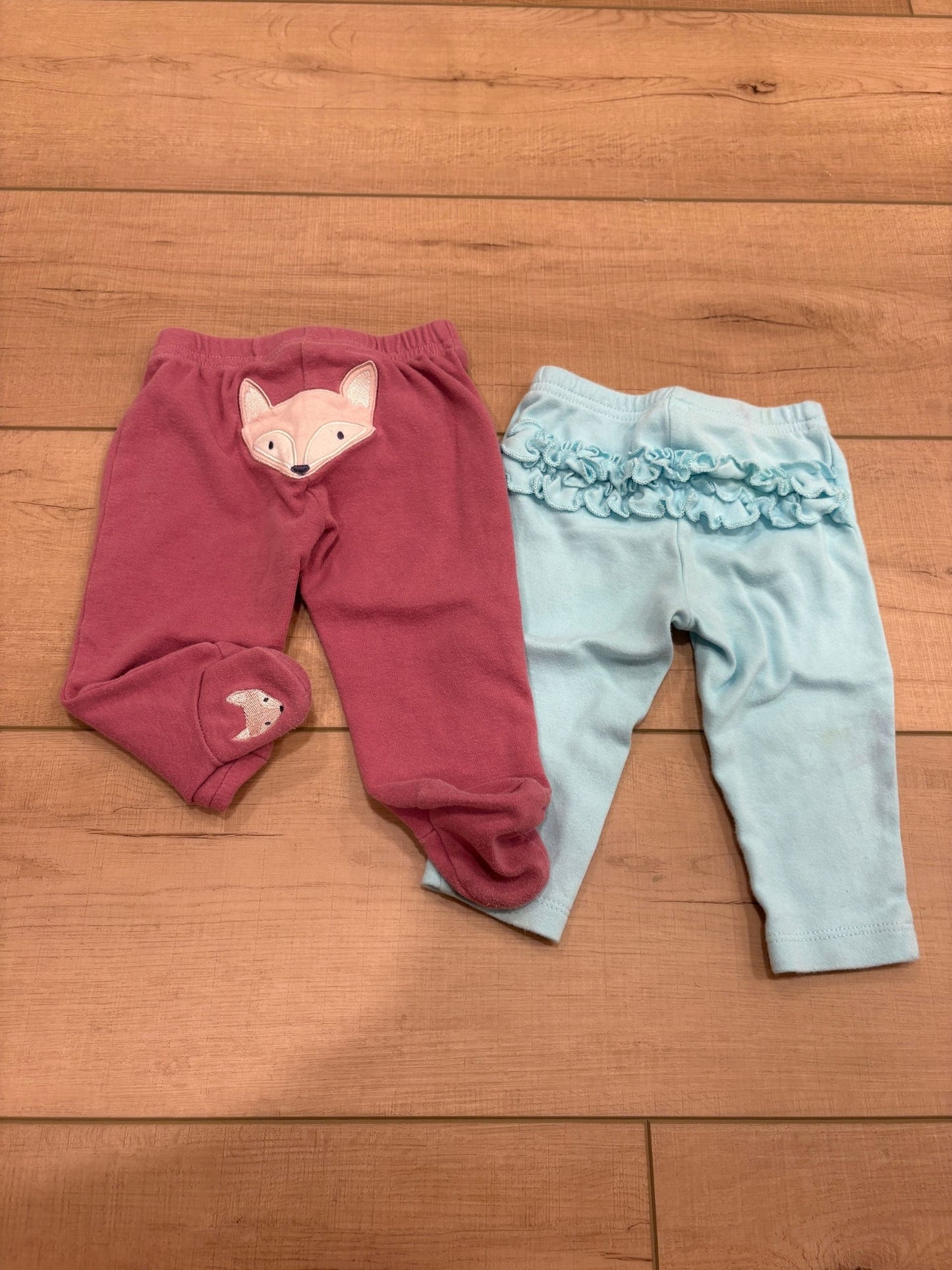 #37 NB Girls Leggings Pants Set - One Footed Legging and One Ruffle Butt Legging