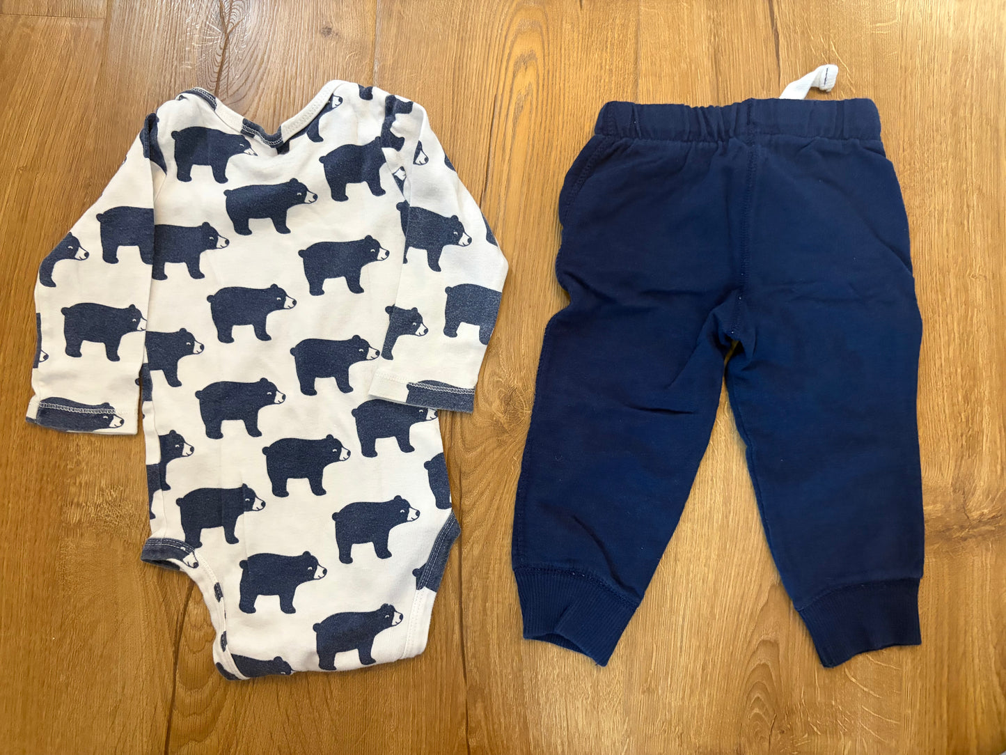 #6 - Carters - Boys Navy and Bears Outfit - 12 months