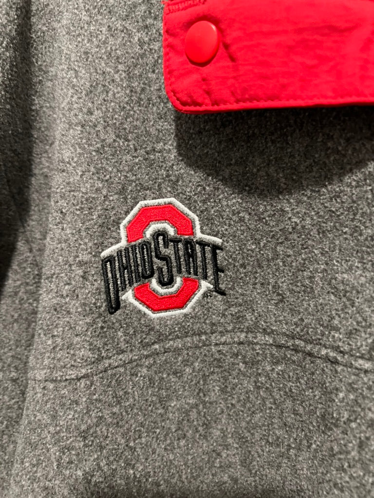 Seller #76 - Columbia The Ohio State University Pullover - Grey/Red - Men's Large
