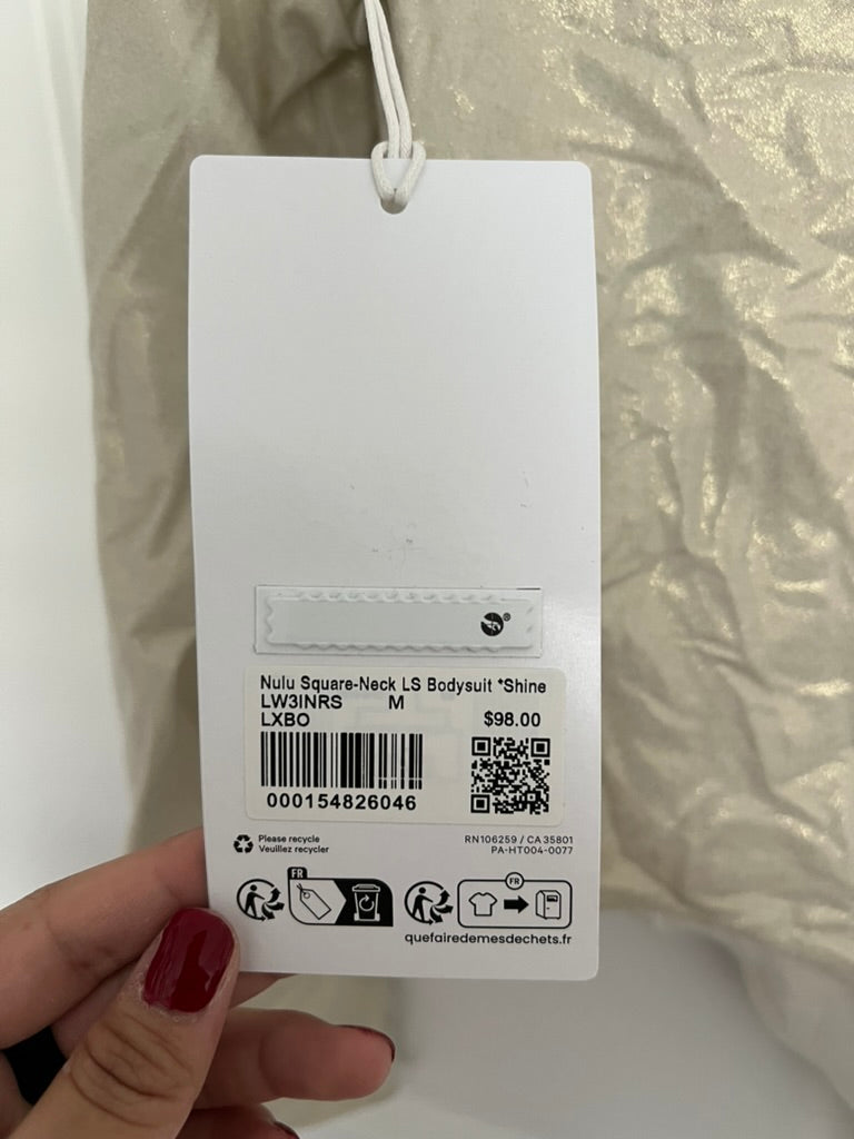 Seller #76 - Lululemon Wundermost Ultra-Soft Nulu Square-Neck LS Bodysuit *Shine - Size Med