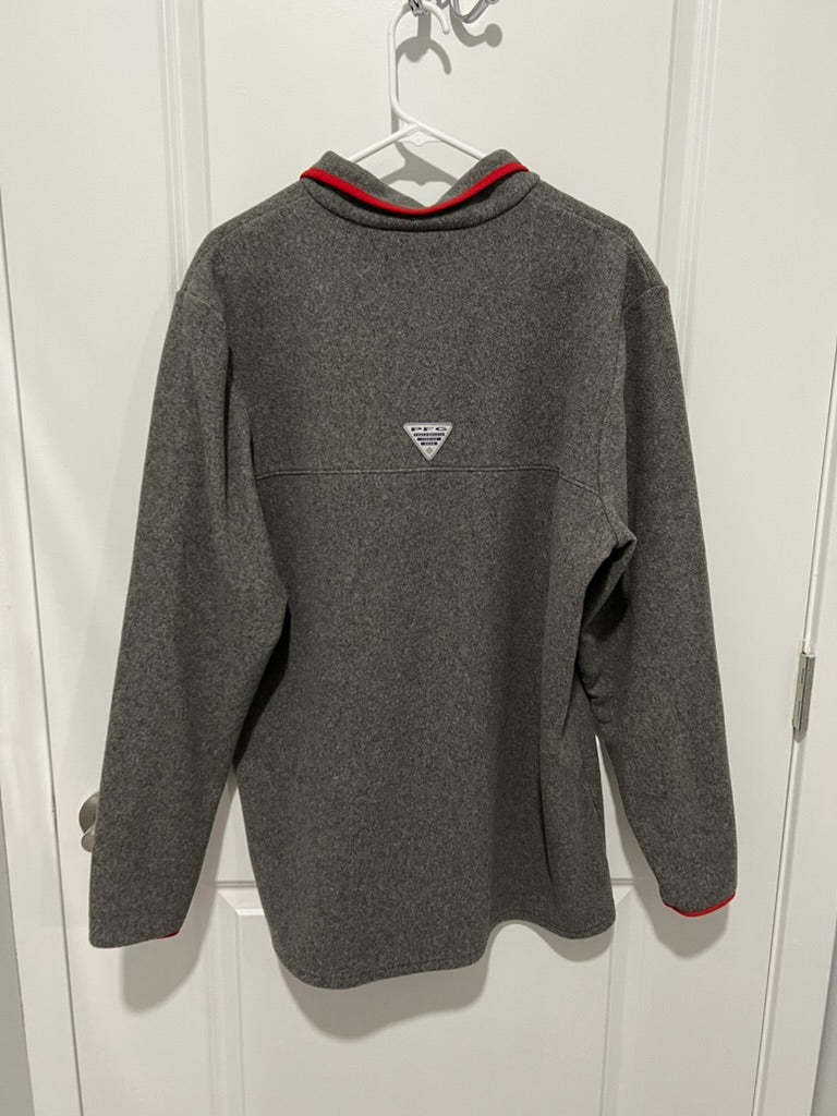 Seller #76 - Columbia The Ohio State University Pullover - Grey/Red - Men's Large