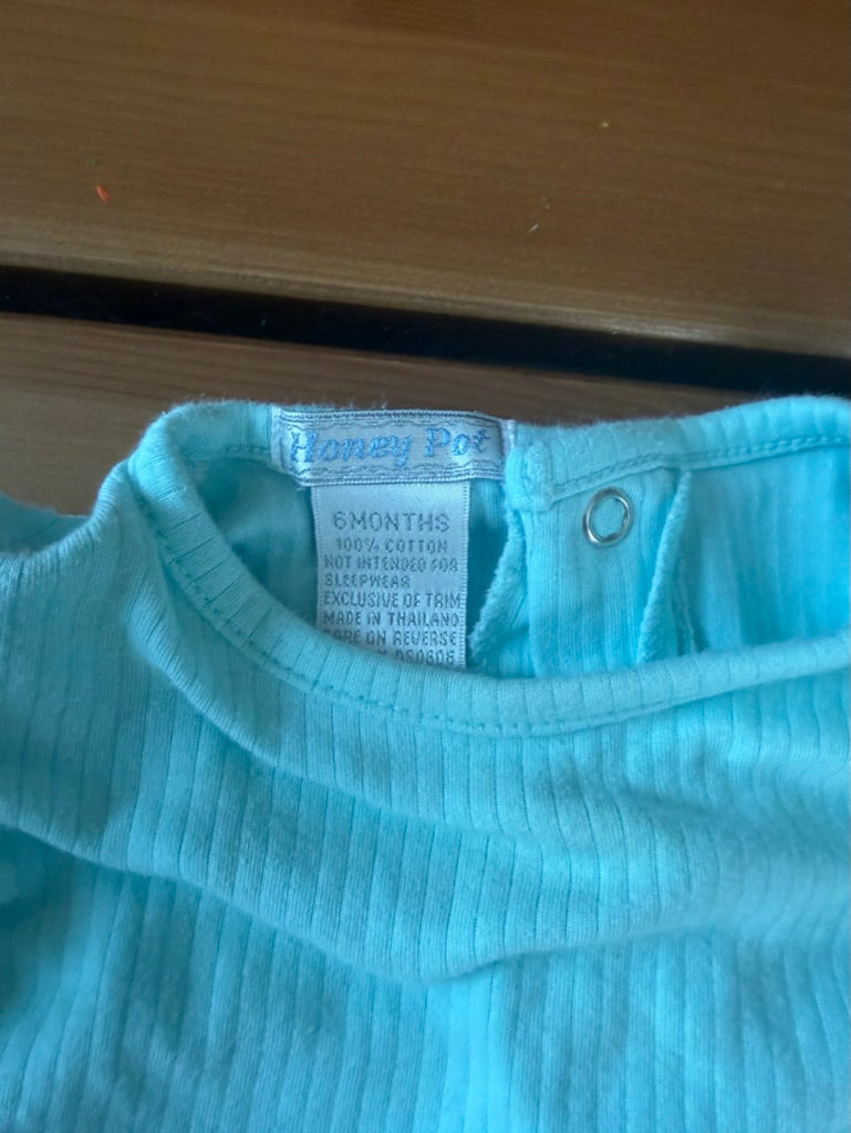 Seller #94 Baby Girl 6M Boutique Blue and Yellow Blueberry Outfit