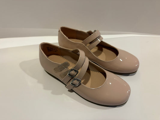 179 "Reduced" Girls Christie & Jill Dhalia Pink Mauve Patent Leather Flats-size 2