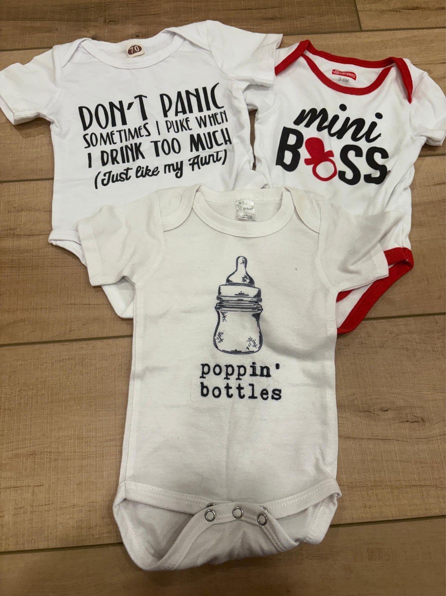 #37 3-6M Gender Neutral Onesie Bodysuits with Sayings