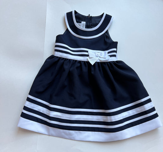 Girls 3T Bonnie Jean Navy and White Dress