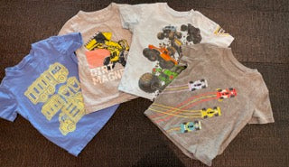#42 3T Boys Assorted Car/Truck Shirt Bundle (4)