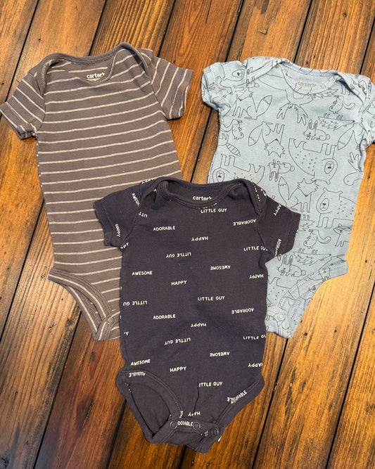 #42 Carters 3M Boys Onesie Bundle (Blue)