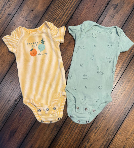 #42 Carters NB Onesies (Veggin Out)
