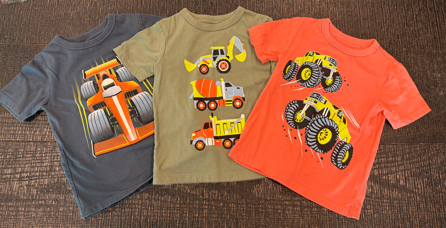 #42 Childrens Place 3T Boy Shirt Bundle (Monster Truck/Cars)