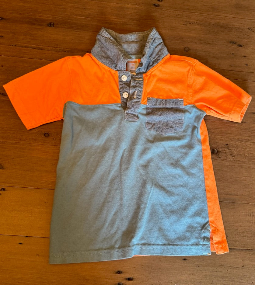 #42 Gymboree 3T Orange / Blue Polo