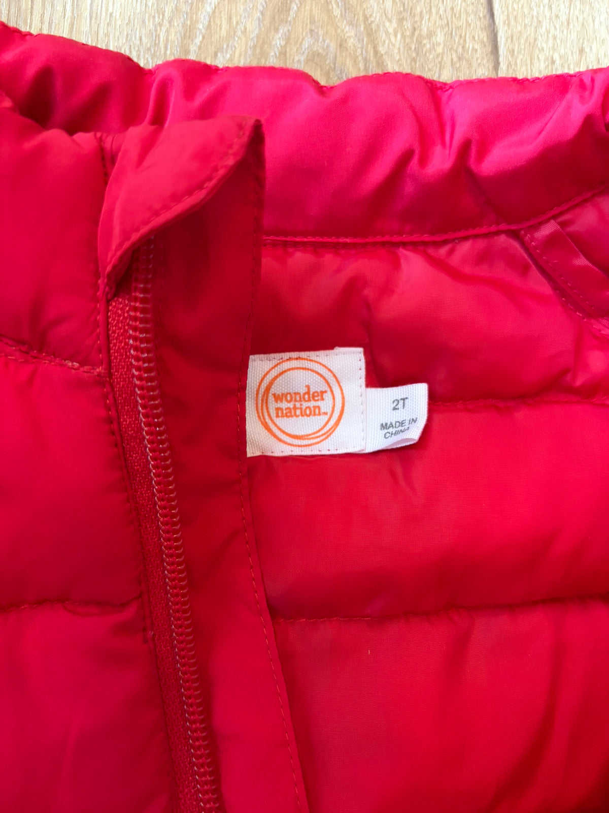#6 - Wonder Nation Boys Red Lightweight Puffy Jacket - 2T