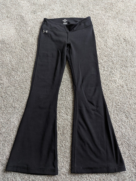 #17 Under Armour Girls Black Flare Leggings Youth Small