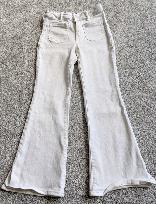 #17 Gap Denim Girls white Jeans, 70s flare, size 8