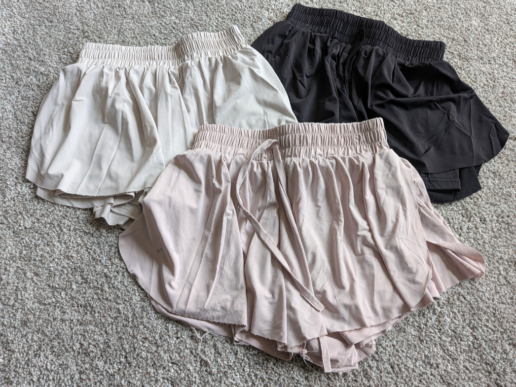 #17 set of 3 butterfly shorts girls 8Y