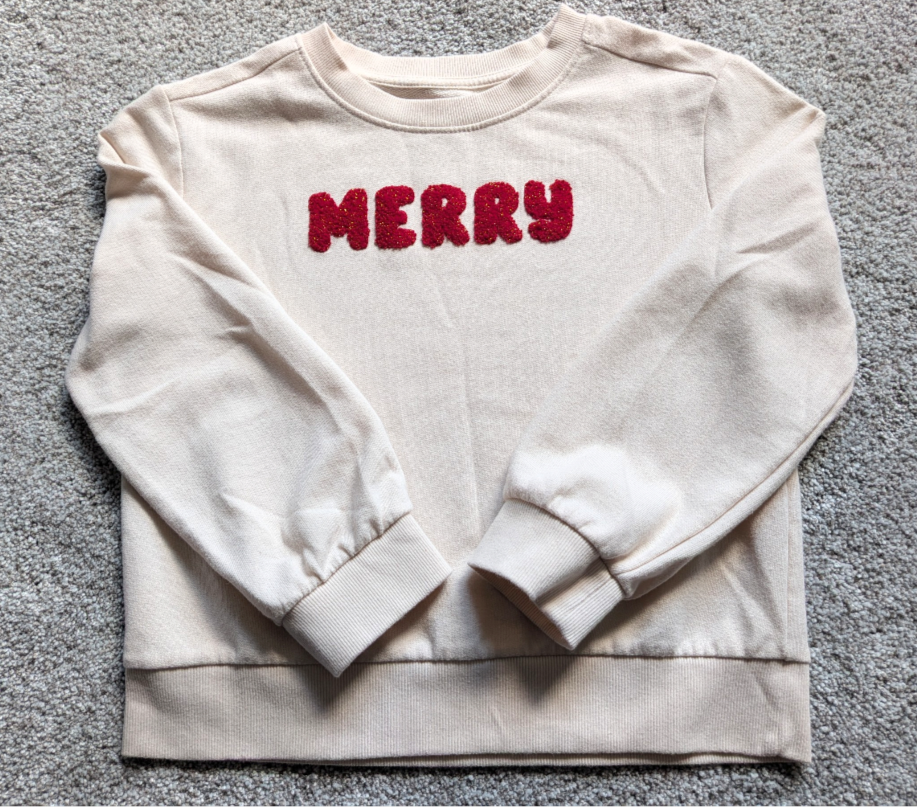 #17 Cat & Jack Girls Merry Sweatshirt size M (8)