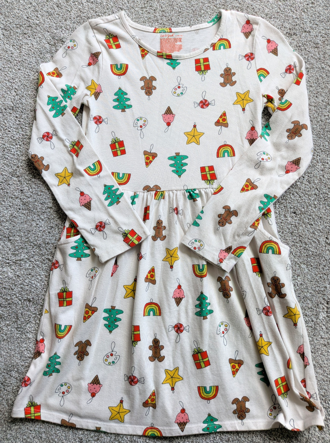 #17 Cat & Jack Girls Holiday Dress size L (10/12)